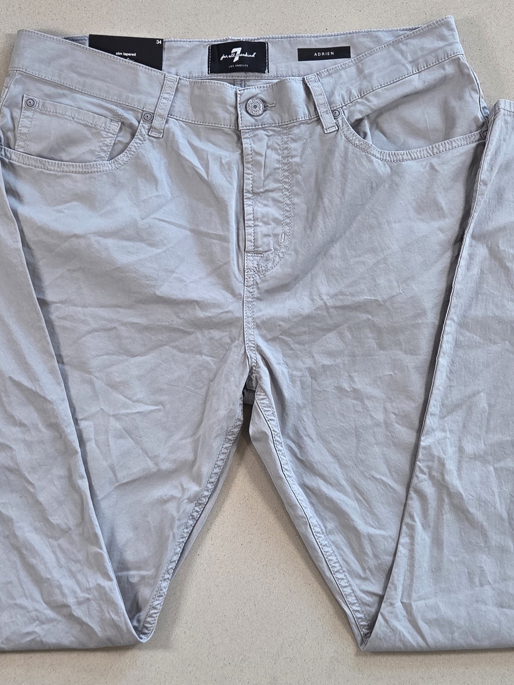 7 For All Mankind Adrien Slim Chinos in Light Gray-0014